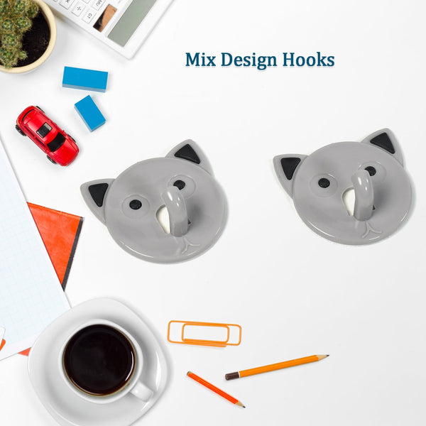 4501 Cartoon Strong Adhesive Hook Wall Hooks High Quality Premium Hook For Home , Office , & Multiuse Hook ( Set of 2 )