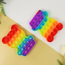 4474 Bear Pop It Fidget Toys  Stress Relief Rainbow Toy ( 1 pcs )
