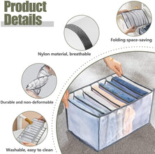 4069 Clothes Organizer +7 Grid, Drawer Wardrobe Clothes Organizer, Jeans Closet Cabinet Organizers, Portable Foldable Storage Containers