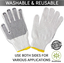 4611 Unisex Knitted/Sewing Cotton Plain Hand Gloves Raw White