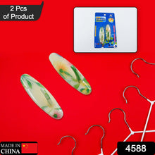 4588 Free Adhesive Wall Hook, Plastic Sticky Hooks for Hanging Heavy Duty, Wall Hangers without Nail for Bathroom & Kitchen Storage Organization (2pc) 