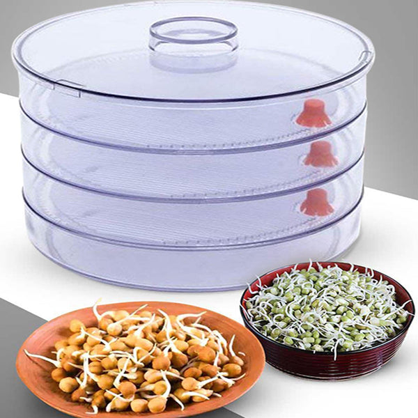 070 Plastic 4 Compartment Sprout Maker, White LetZcart