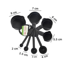 106 Plastic Measuring Cups and Spoons (8 Pcs, Black) LetZcart