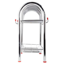 746_Stainless Steel 2 Layer Plate & Bowl Stand Kitchen Utensil Rack/Cutlery Stand 