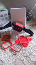 8191 Multifunction Vegetable Cutter Manual Vegetable Quick Dicer Fruit Chopper Slicer with 3 Interchangeable Stainless Steel Blade Inserts, Non-Skid Base Slicer and Chopper