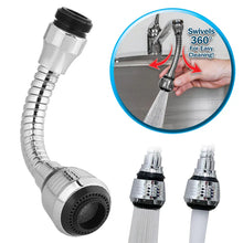 0527 Flexible 360 Degree Stainless Steel Faucet Turbo Flex Sprayer Water Extender for Easy Clean Sink Water Saving Extension Jet Stream Spray Setting Faucet for Kitchen/Bathroom