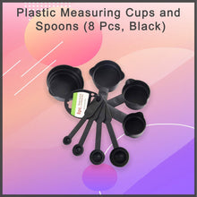 106 Plastic Measuring Cups and Spoons (8 Pcs, Black) LetZcart